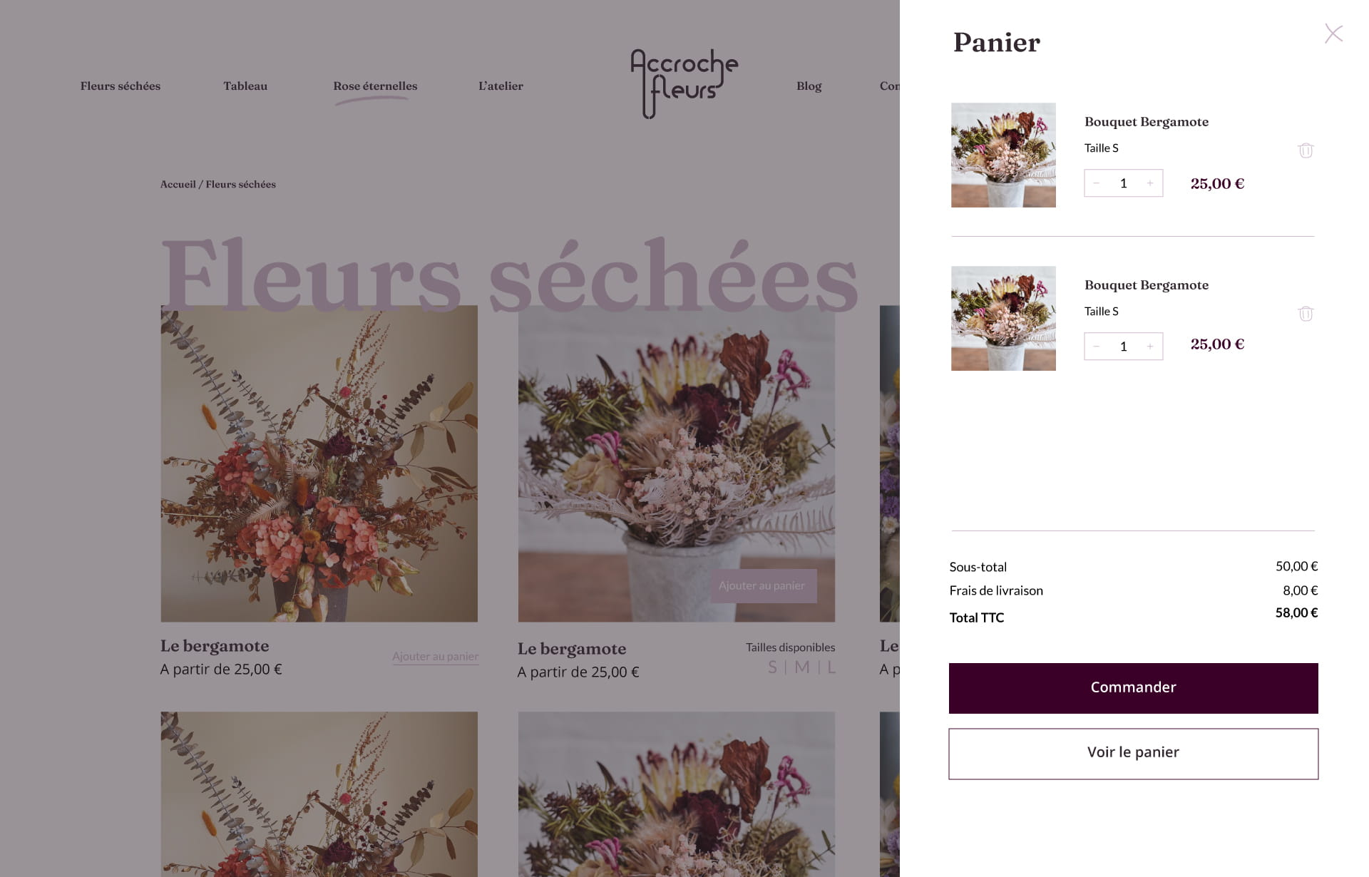 Webdesign Site web homepage Accroche-fleurs