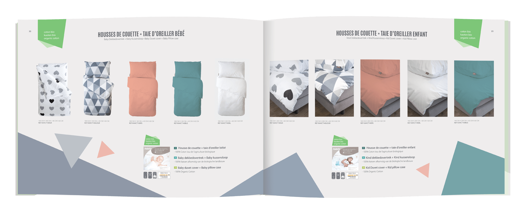 Edition graphisme print page housse de couette Catalogue Kadolis