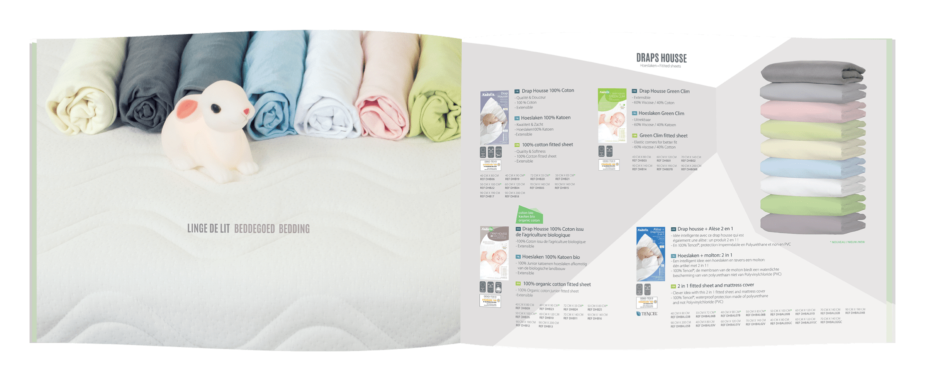 Edition graphisme print Catalogue page ligne de lit Kadolis