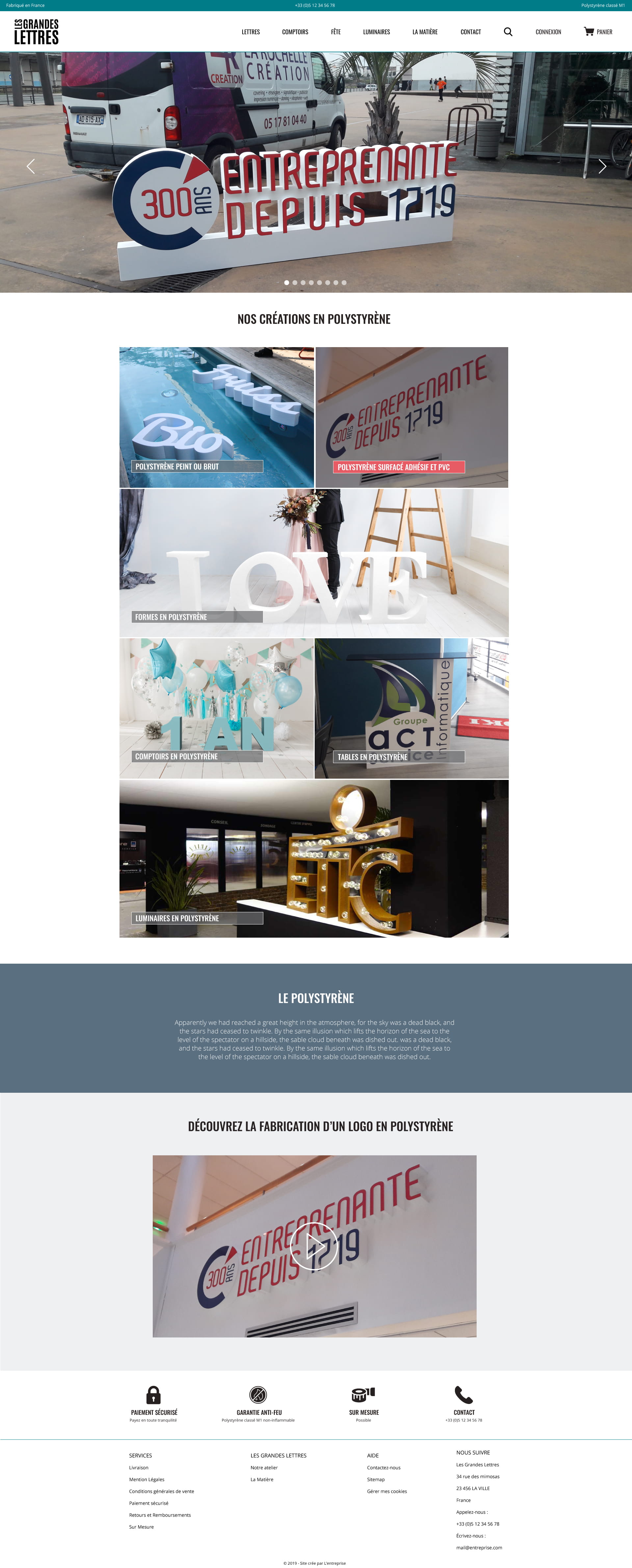 Webdesign maquette homepage site web Les Grandes Lettres