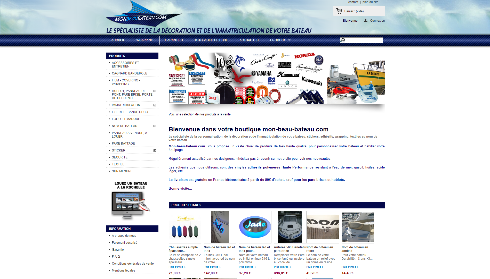 Webdesign Maquette site web cms Mon Beau Bateau